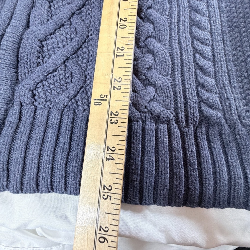 Vintage L.L Bean Cable Knit Cardigan Sweater Mock Neck Full Zip Size  Medium - Picture 4 of 7